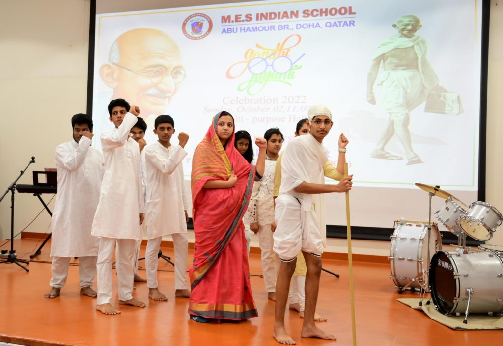 MES INDIAN SCHOOL, ABU HAMOUR BRANCH CELEBRATES GANDHI JAYANTI