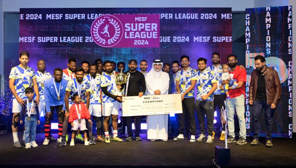 MES FC lift the MESF Super League 2024 Trophy.